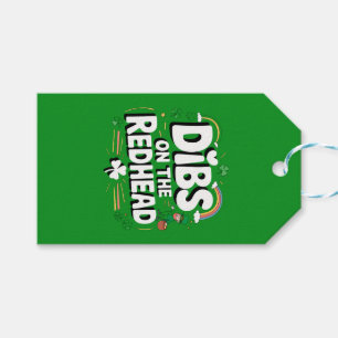 Eerst recht op de roodharige Funny St. Patrick's D Cadeaulabel