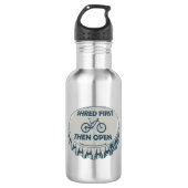 Eerst shredden, dan mountainbiken waterfles (Voorkant)