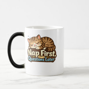Eerst Slapen, Later Vragen Kleurveranderende Katte Magische Mok