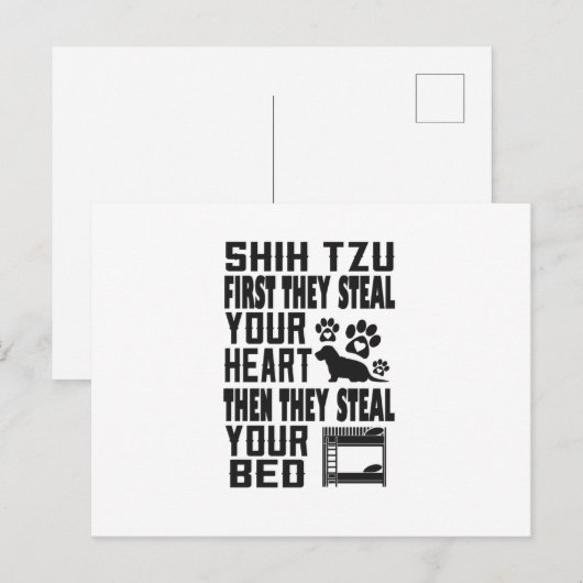 eerst stelen ze je hart en dan je bed briefkaart (Voorkant / Achterkant)