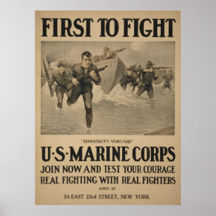 Eerst te vechten om - de Marine van de V.S. Poster