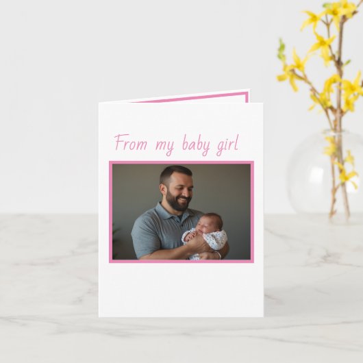 Eerst. Vaderdag dochter Vouwbare wenskaart Kaart (Gele Bloem)