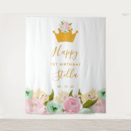 Eerst verjaardagsfeestje prinses wandtapijt achter wandkleed