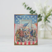 Eerst Vierde van de Amerikaanse Vlag van Juli Briefkaart (Staand voorkant)