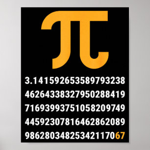 Eerste 100 Cijfers Van Pi 67 Nerds Geeks Wiskunde Poster