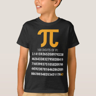 Eerste 100 Cijfers Van Pi 67 Nerdy Wiskundeleraar T-shirt