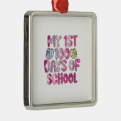Eerste 100 dagen van mijn school metalen ornament (Rechts)