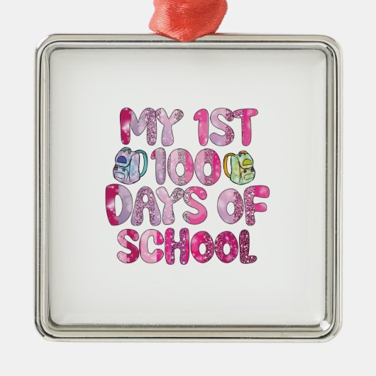 Eerste 100 dagen van mijn school metalen ornament (Voorkant)