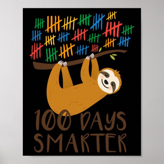 Eerste 100 dagen van school luiaard  poster (Voorkant)