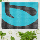 Eerste 10.000 cijfers van Pi, blauw op zwart Theedoek (Gevouwen)