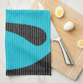 Eerste 10.000 cijfers van Pi, blauw op zwart Theedoek (Quarter Fold)