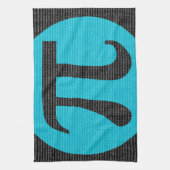 Eerste 10.000 cijfers van Pi, blauw op zwart Theedoek (Verticaal)