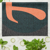 Eerste 10.000 cijfers van Pi in blauw en oranje Theedoek (Gevouwen)