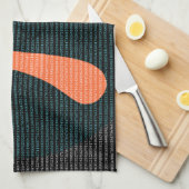 Eerste 10.000 cijfers van Pi in blauw en oranje Theedoek (Quarter Fold)