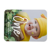 Eerste 1 Elegant rustic verjaardagsclassieke foto Magneet (Horizontaal)