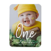 Eerste 1 Elegant rustic verjaardagsclassieke foto Magneet (Verticaal)