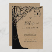 Eerste 1e Bij-dag Verjaardagsfeest Uitnodiging (Voorkant / Achterkant)