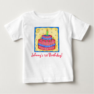 Eerste (1e) Birthday Cake Tee Shirt