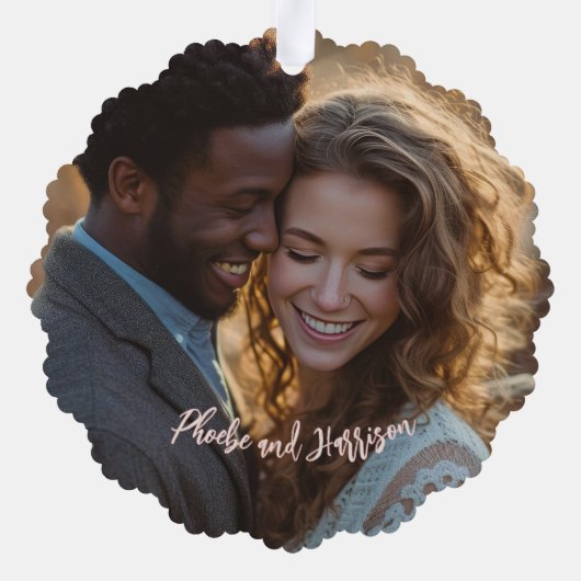 Eerste 1e Kerstmis Getrouwd met Mr. Mrs Keepsake F Ornament Kaart (Achterkant)