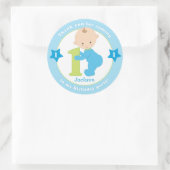 Eerste 1e kinderen verjaardag sticker stickers gun (Tas)