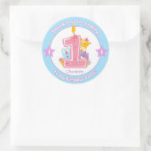 Eerste 1e kinderen verjaardag sticker stickers gun (Tas)