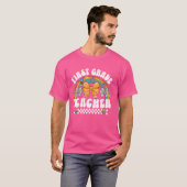 Eerste 1e klas leraar Coquette Bow Pencil Dalmat T-shirt (Voorkant volledig)