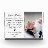 Eerste 1e Moederdag Cadeau van Baby Mommy Poem Fotoblokken (Voorkant)