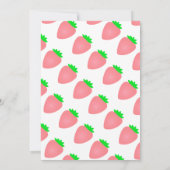 Eerste 1e verjaardag Aardbei Roze Baby Meisje 2024 Kaart (Achterkant)