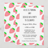 Eerste 1e verjaardag Aardbei Roze Baby Meisje 2024 Kaart (Voorkant / Achterkant)