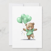 Eerste 1e verjaardag Beer ballonnen van Baby Boy Kaart (Achterkant)