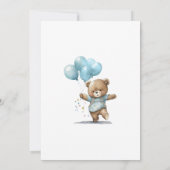 Eerste 1e verjaardag Beer ballonnen van Baby Boy Kaart (Achterkant)