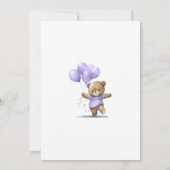 Eerste 1e verjaardag Beer ballonnen van Baby Boy Kaart (Achterkant)