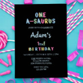 Eerste 1e Verjaardag Eenvoudig Zwart Kaart