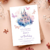 Eerste 1e Verjaardag Kasteel LItlle Vlinderfeest Kaart