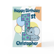 Eerste 1e verjaardag olifant Custom