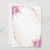 Eerste 1e Verjaardag Paarse Bloemenvlinders Party Kaart (Achterkant)