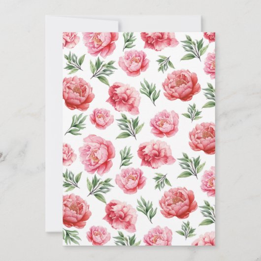 Eerste 1e verjaardag pompoen en roze bloemfeest kaart (Achterkant)