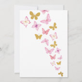 Eerste 1e Verjaardag Waterverf Vlinder & Bloem Kaart (Achterkant)