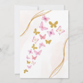 Eerste 1e Verjaardag Waterverf Vlinders Partij Kaart (Achterkant)