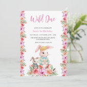 Eerste 1e verjaardag Wild One Bloemenfeest Kaart (Staand voorkant)