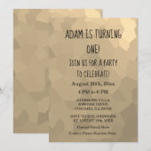 Eerste 1e verjaardagsfeestje op maat gemaakt ivoor kaart (Voorkant / Achterkant)