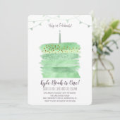 Eerste 1e verjaardagstaart uitnodiging (Staand voorkant)