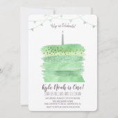 Eerste 1e verjaardagstaart uitnodiging (Voorkant)