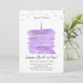 Eerste 1e verjaardagstaart uitnodiging (Staand voorkant)