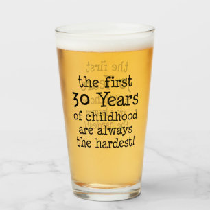 Eerste 30 jaar kind 30e geboortegas glas