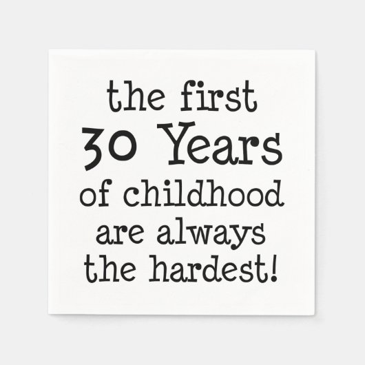 Eerste 30 jaar kindertijd servetten (Voorkant)