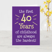 Eerste 40 jaar Wenskaart op kinderleeftijd Kaart (Gele Bloem)