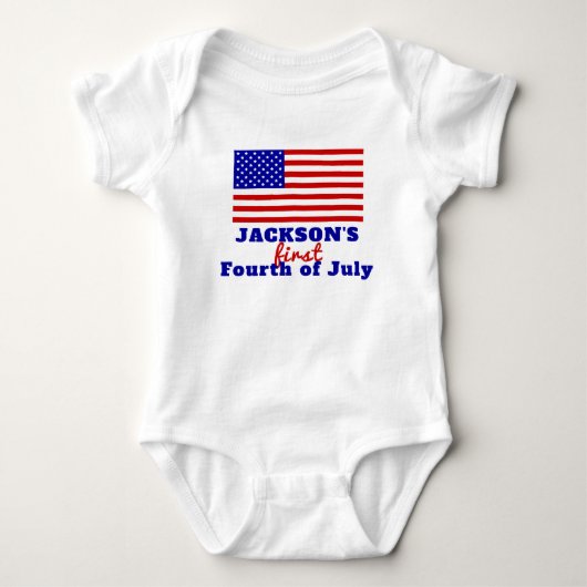 Eerste 4 juli Amerikaanse vlag gepersonaliseerd Romper (Voorkant)