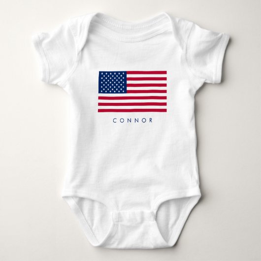 Eerste 4 juli Amerikaanse vlag sterren en strepen Romper (Voorkant)