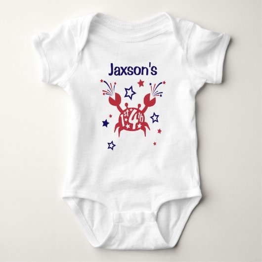 Eerste 4 juli Bodysuit Baby's 1e 4e Shirt (Voorkant)